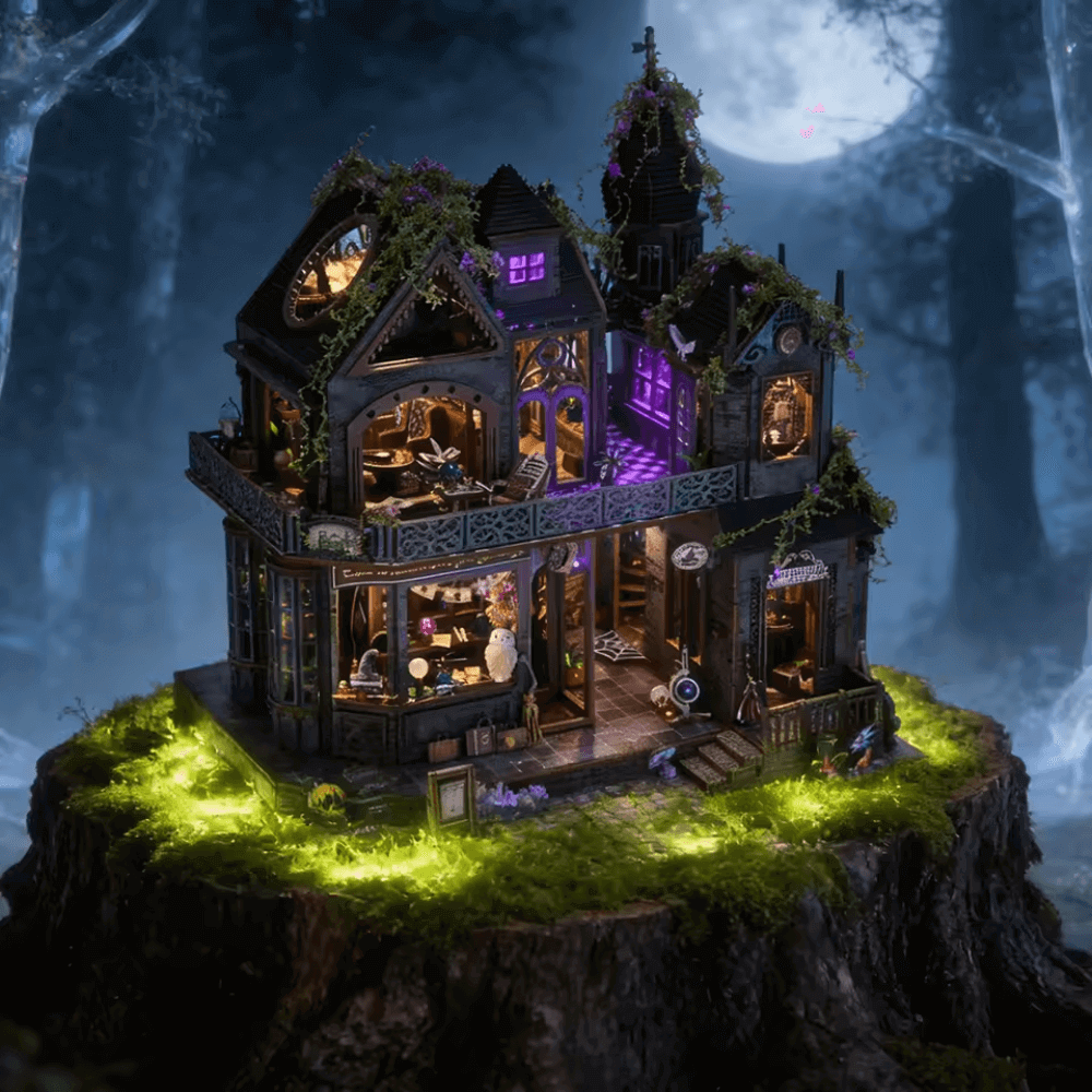 maison miniature en forme de château magique 