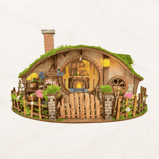 book nook en forme de la maison du hobbit