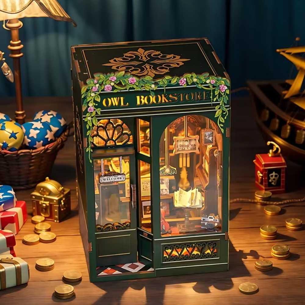 book nook kit en forme de owl bookstore