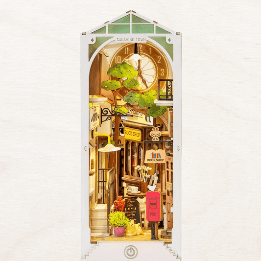 book nook sunshine town rue commerçante style européen assemblé éclairage LED
