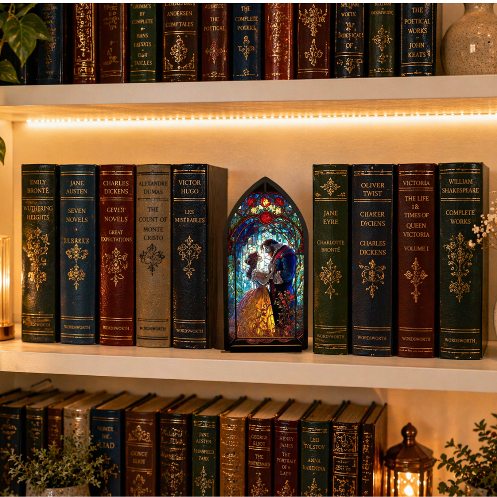 décoration bibliothèque : Belle et la Bête