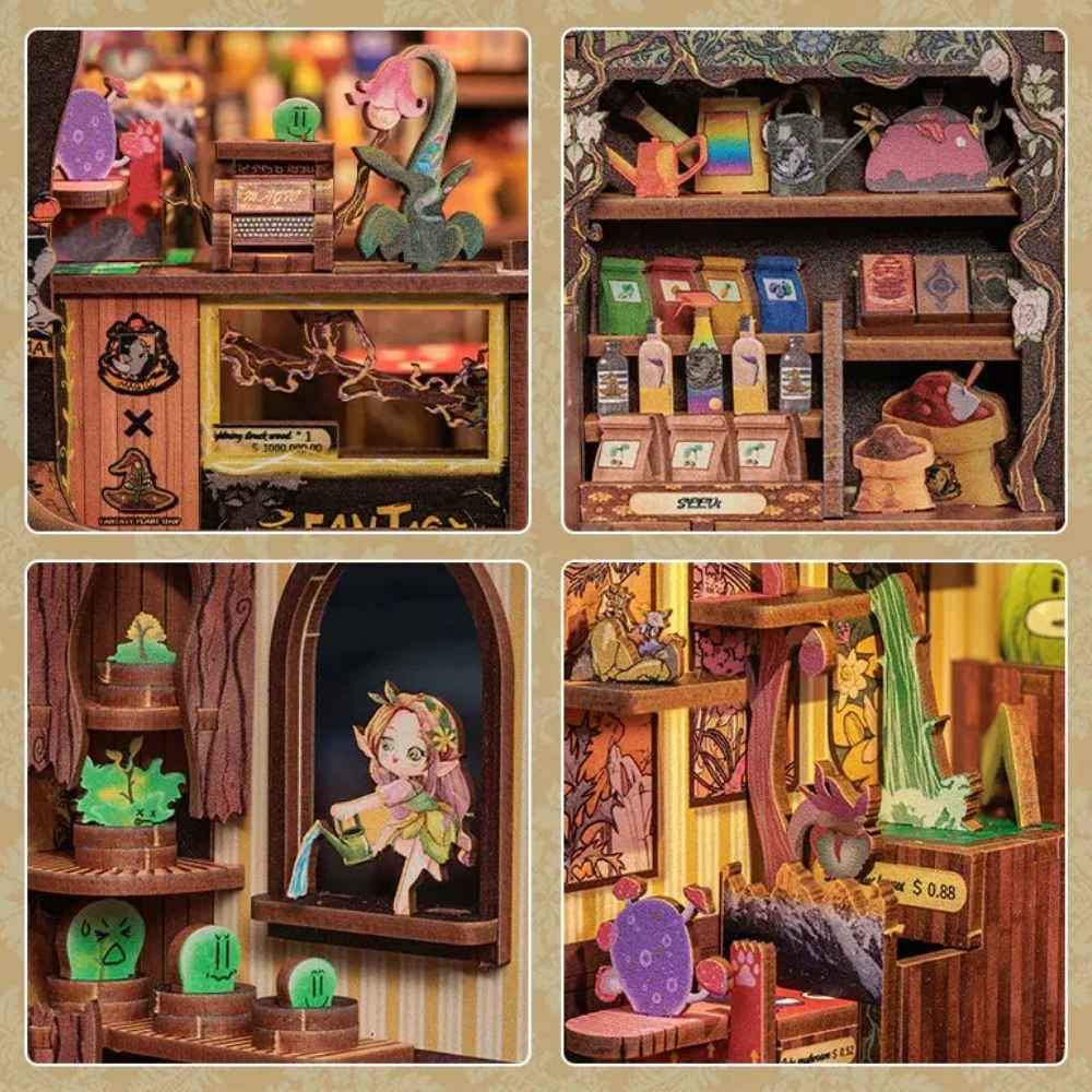 fantasy book nook plant shop