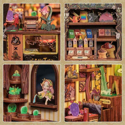 fantasy book nook plant shop