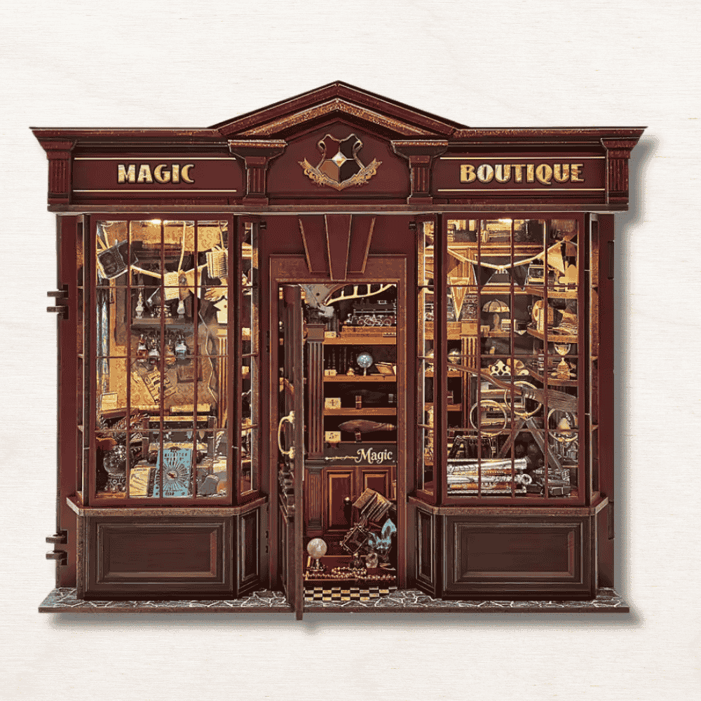 kit DIY book nook magic boutique cadeau fan harry potter assemblage stimulant résine bois métal tissu
