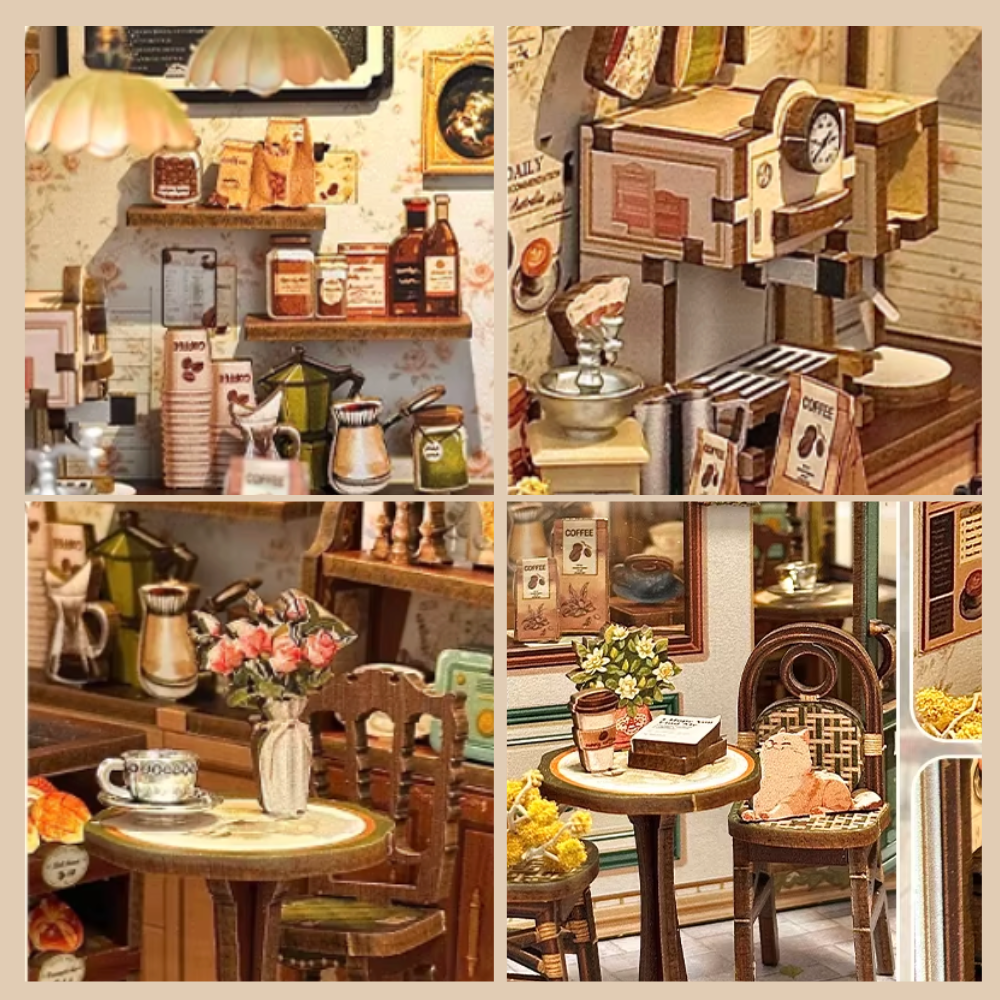l'intérieure de la maison miniature d'un café parisien
