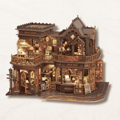Maison Miniature diy : Magic Coffe  de couleur marron