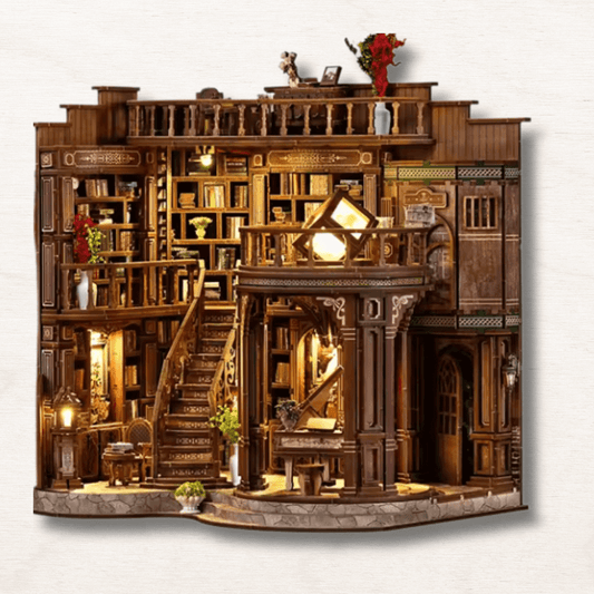 maison miniature La Bibliothèque Enchantée EcoCraft