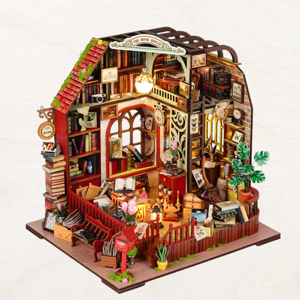Flever Kit miniature 3D en bois pour coin de livre - Décoration dét Flever Kit miniature 3D en bois pour coin de livre - Décoration dét
