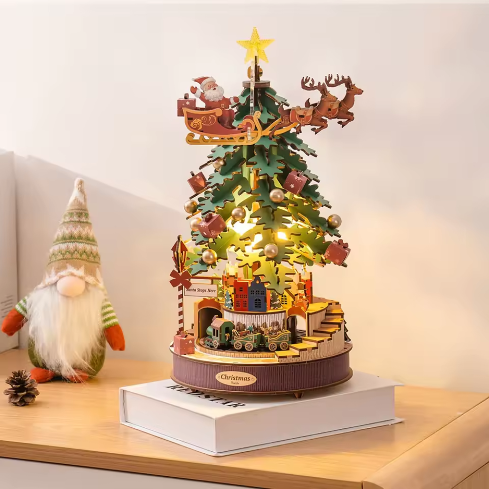 Maquette en bois sapin de noël