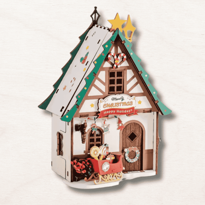 maquette en bois chalet de noel