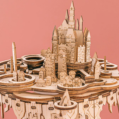 Maquette en bois : Ville flottante - boite à musique