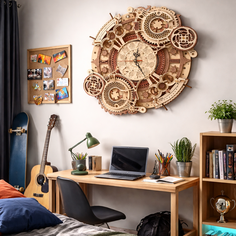 Maquette en bois horloge du zodiaque EcoCraft