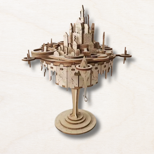 Maquette en bois : Ville flottante - boite à musique