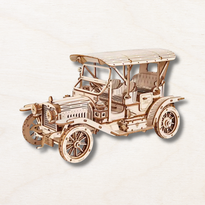 Maquette en bois : voiture vintage