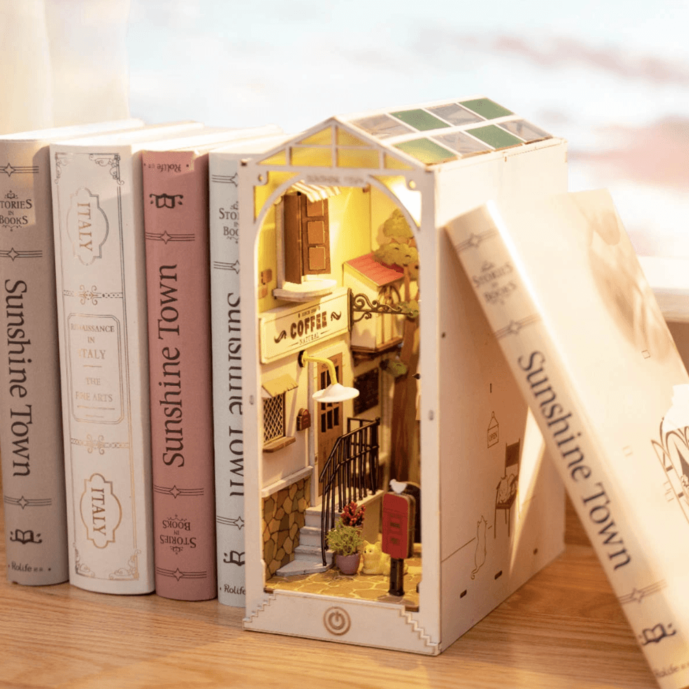 kit DIY book nook miniature 246 pièces librairie café vintage