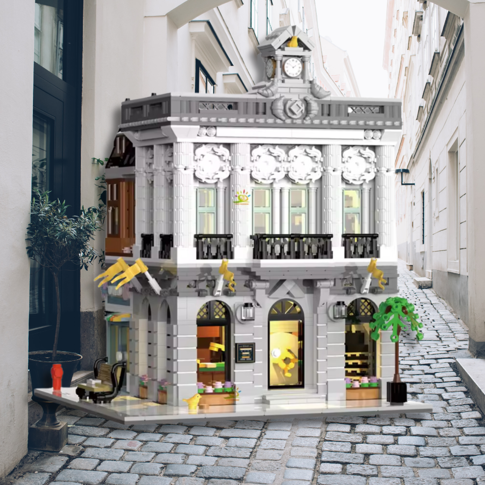 jeu de construction en forme de boutique parisienne 