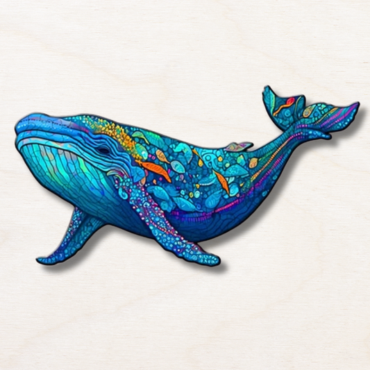 Puzzle animaux en bois : baleine !