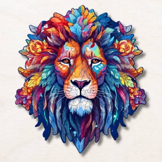 Puzzle animaux en bois : Le lion !