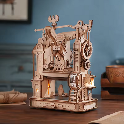 Maquette en bois : Presse d’Imprimerie Vintage