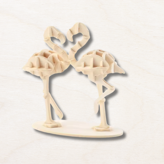 Puzzle animaux en bois : flamant rose