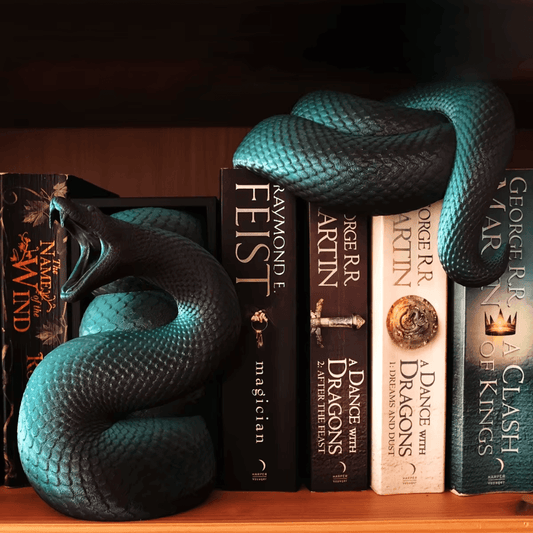 accessoire bibliothèque serpent résine écailles détaillées cadeau bibliophile fantasy